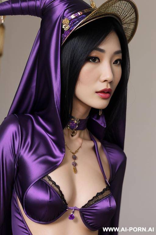 (close up) (asian witch) (skimpy purple witch outfit) - #main