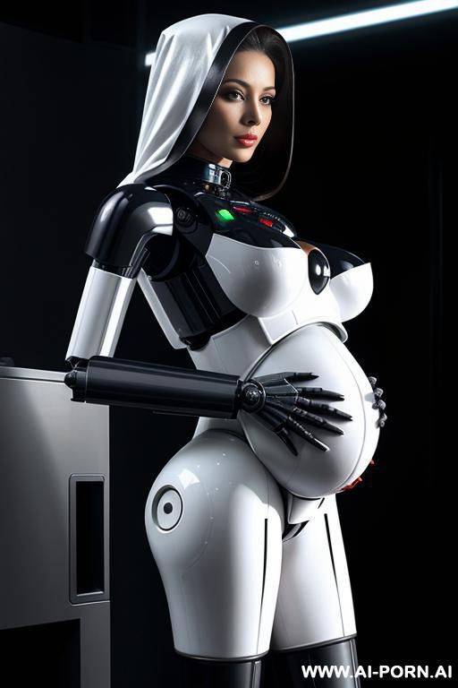 pregnant robot droid woman with cover - #main