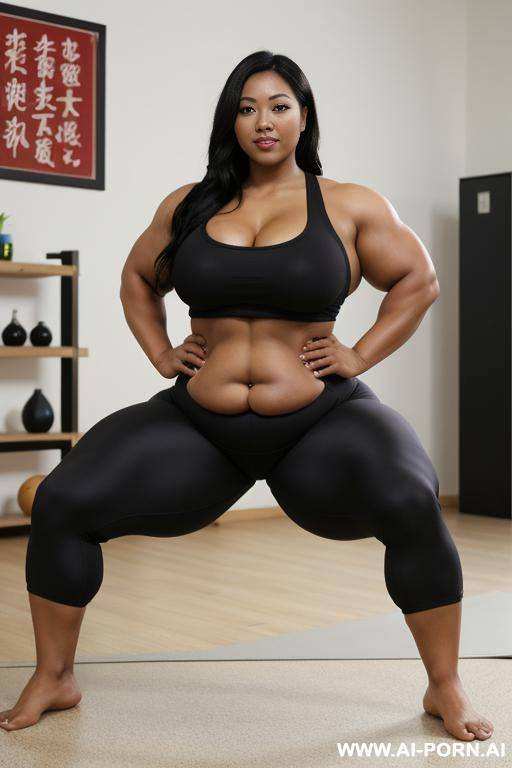媚黑人妻, massive huge fat big obese bulked up thighs, yoga practice - #main