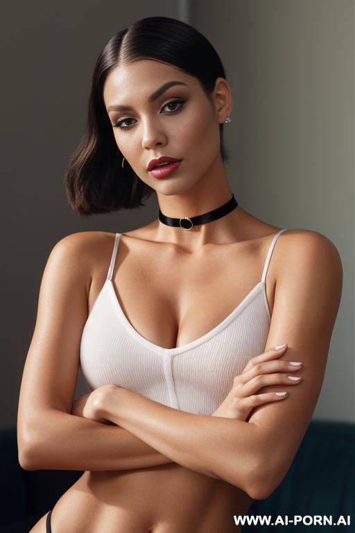 ashley graves from tcoaal, black choker ,ponytail, no lipstick, no tattos - #main