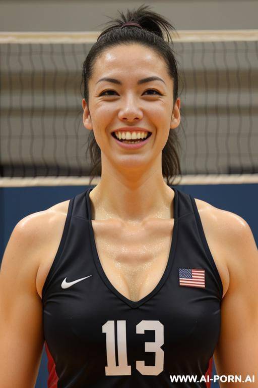 volleyball team, exhausted, sweat, tongue out, smiling - #main