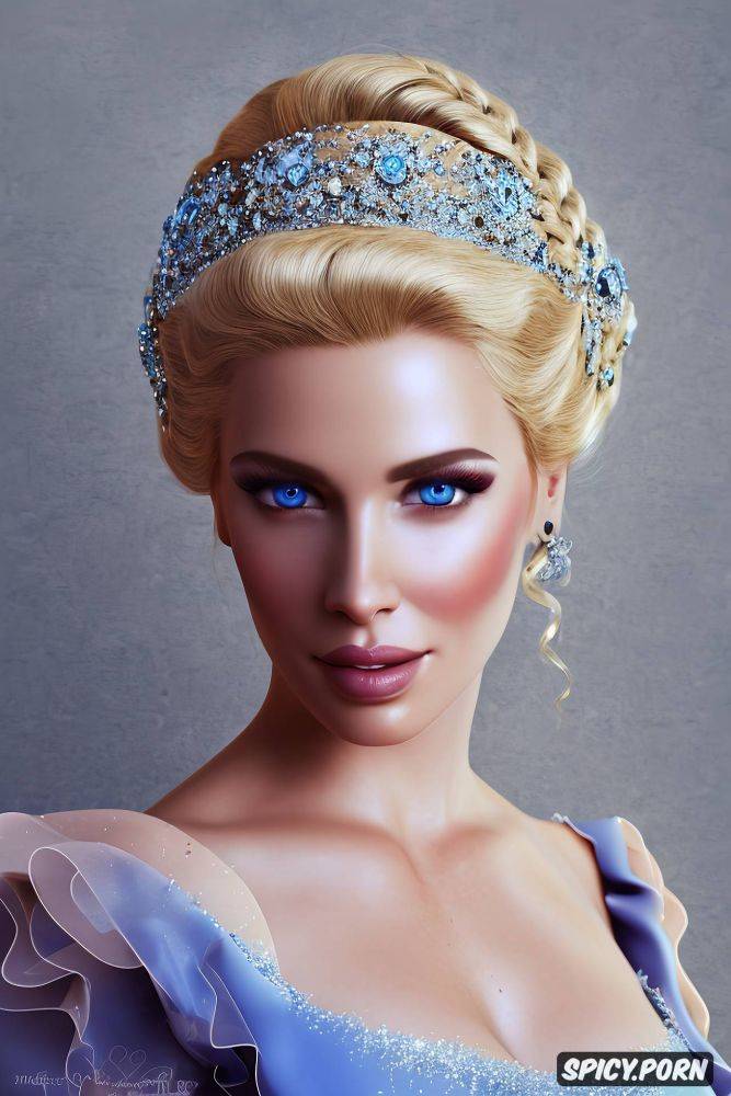 flowing low cut pale blue ballgown, masterpiece, cinderella - #main