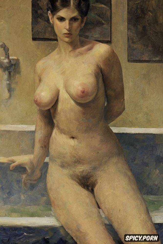 steam, fat thighs, textured impasto oil paint, rembrandt oil painting - #main