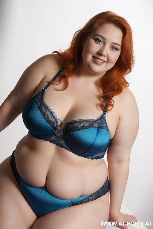 half body photo studio shot, ((dynamic angle)), about a ((obese)) fat bbw woman with love handless and tummy, wearing a sexy and hot blue wearing full body fishnet lingerie. - #main