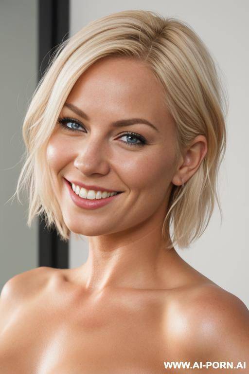 scandinavian blond bitch, busty, playmate, smiling, short hair, naked - #main