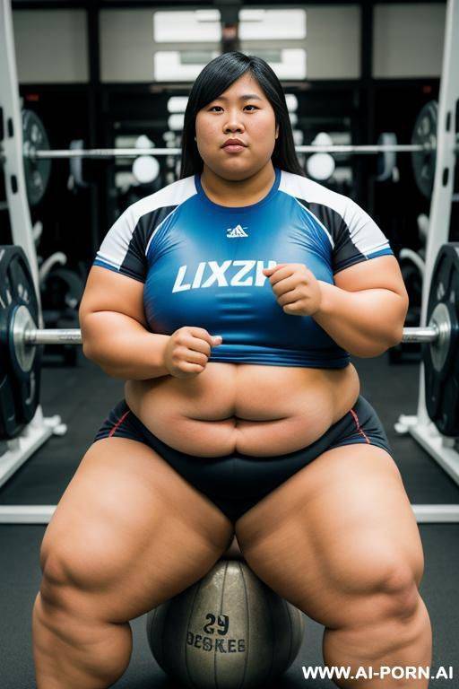 huge obese massive bulked up thighs, huge obese massive bulked up legs, asian female shotputter - #main