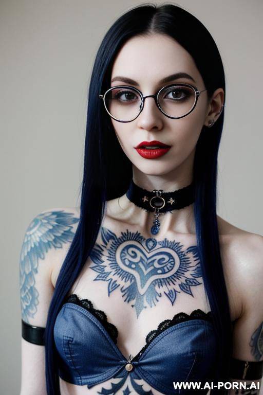 (emo) (choker) (tattoos) (glasses) (long hair) (pale skin) - #main