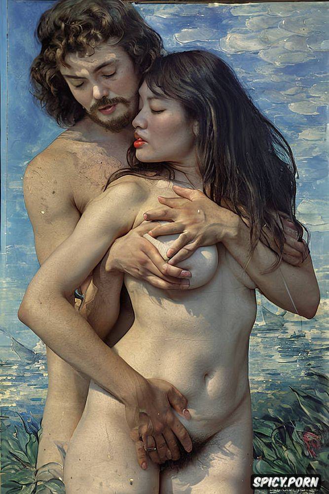open mouth, man orlando bloom grabs woman s neck, renoir, smoke - #main