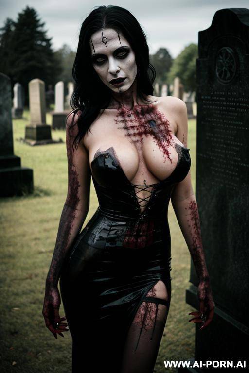 gothic zombie, naked, cemetery - #main