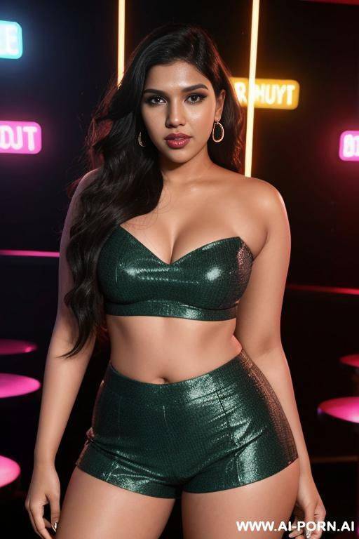 bhumi pednekar, tight shorts, tight tube top, in a strip club, full body shot - #main