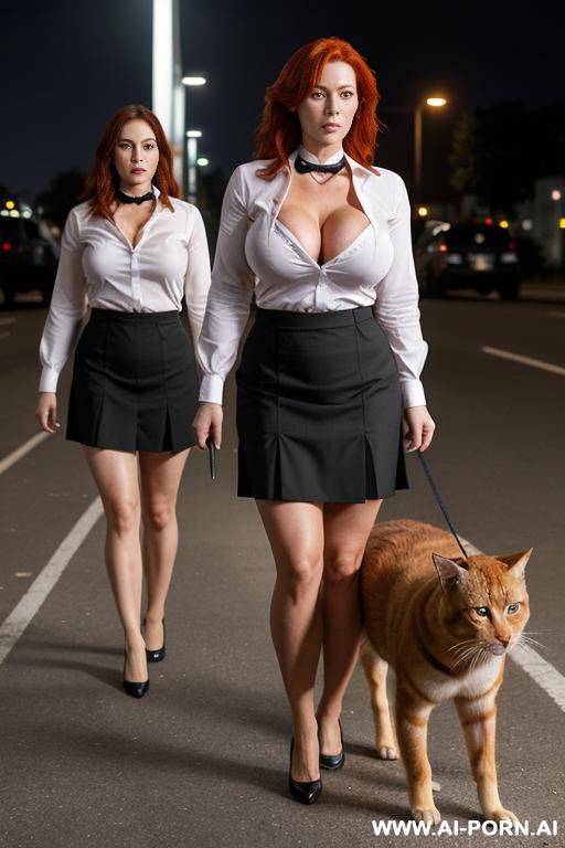 ((((2 women)))), massive boobs and huge muscles, naked with big ass, red hair in gy style, fully naked, ((hairy pussy)), stronger shoulders, wide hips, strong body, very strong arms, very beefy - #main