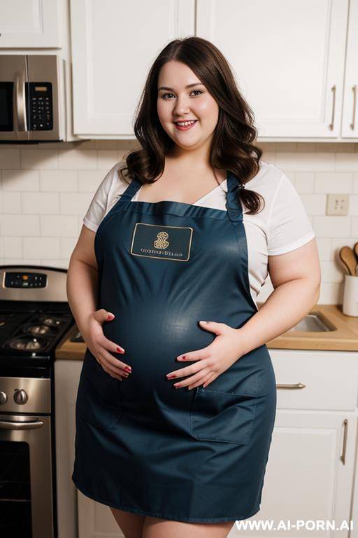 long hair, bbw, wearing big apron - #main
