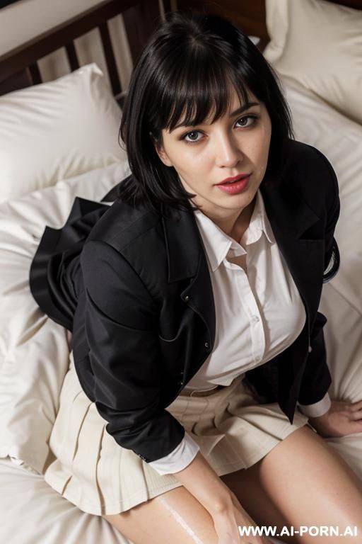 black hair, blue eyes, naked - #main