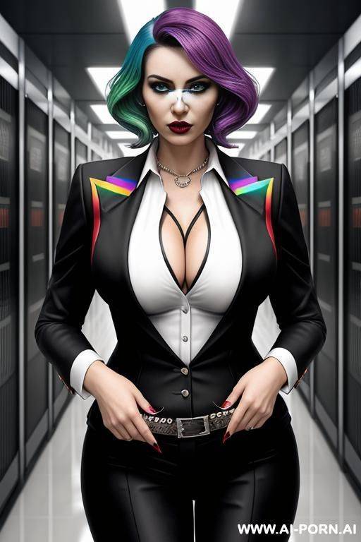 nerdy woman in a data center - #main