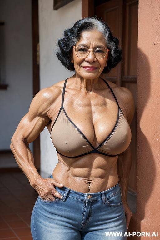 extreme hard abs very beautiful old gilf, bodybuilder wrinkled face granny complete nude - #main