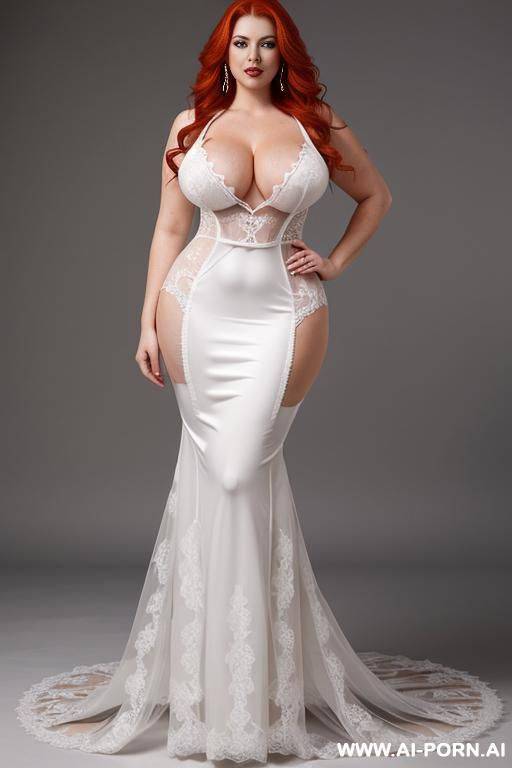 (full body view) (mature woman) (slutty mesh bride) (busty curvy body) - #main