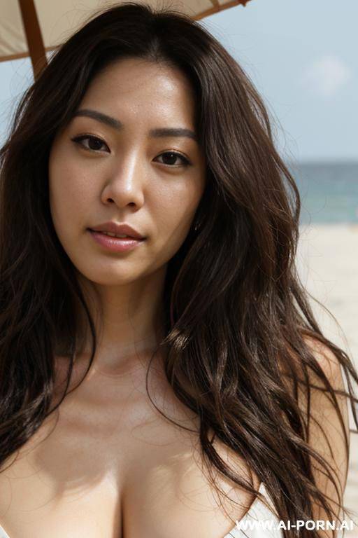 highly expressive. japanese. long wavy gradient-brunette hair. close-up in decent clothes. she is natural. real-life sei-ra sodes-hiro! in a sand-tempest. it seems as if she pulls me closer. - #main