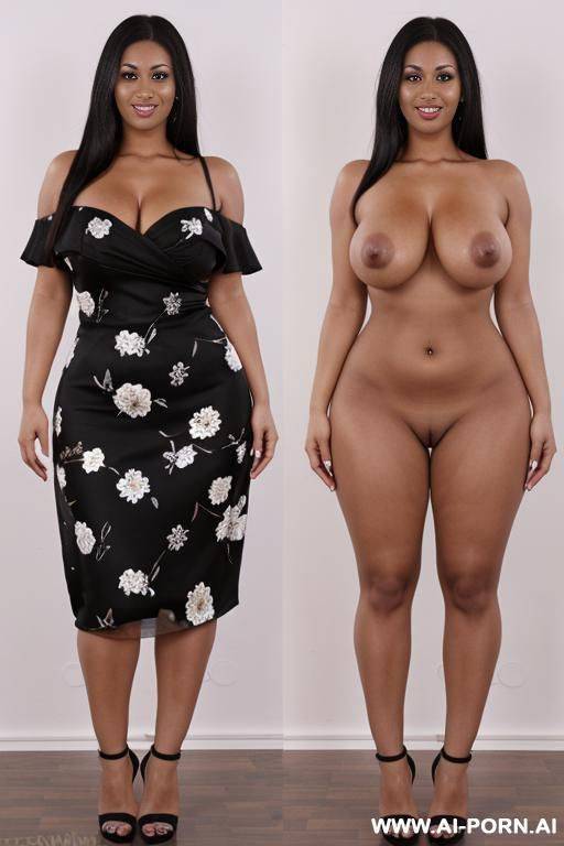 brunette, very long black dress with white and pasterl flowers, and dense floral pattern covering all the dress, new face compared to last photo - #main