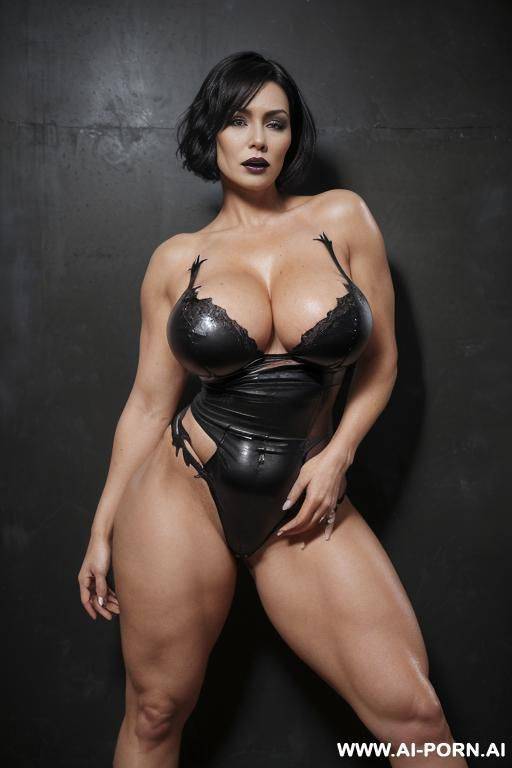 (((very beautiful face, gorgeous body, athletic build, toned body, strong legs and arms, juicy thighs, curvy figure, natural big breasts))) ((black hair, short haircut, ultrashort pixie, black - #main