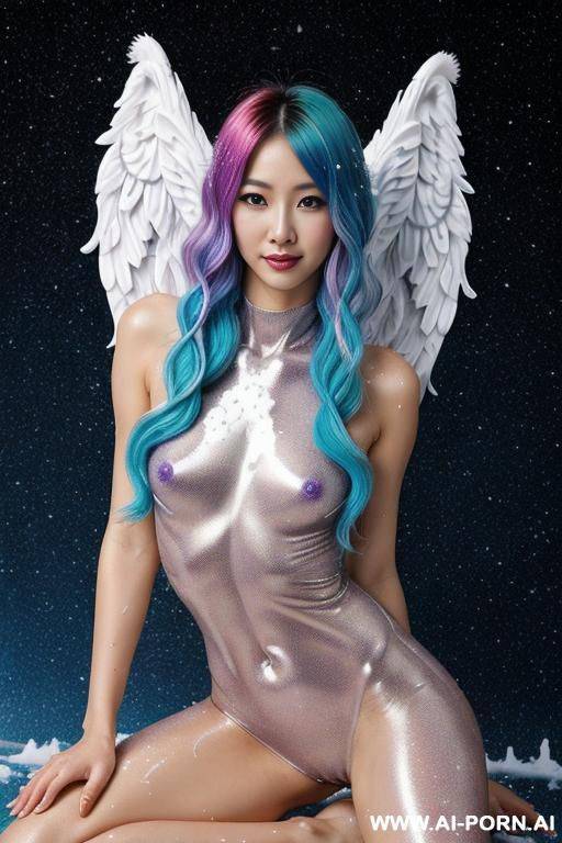 fantasy, fantasy cosmic monster woman, fantasy cosmic creature, semi liquid cosmic woman, whole body made of colourful cosmic semi liquid, completely naked, dripping cosmic semi liquid from her whole - #main