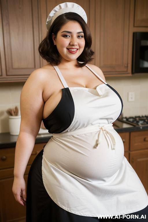 fair boobs, massive curved hips, alluring thighs, apron outfit, very wide figure - #main