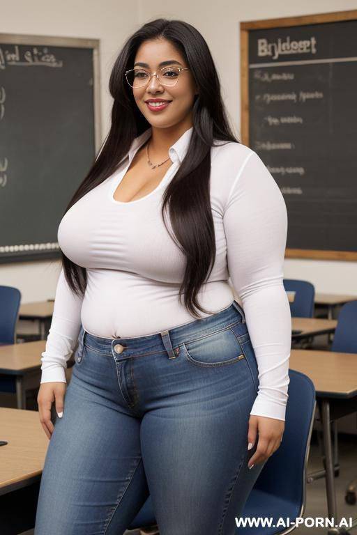 holding vile in her hand, big boobs, massive curved hips, alluring thighs, rocker outfit, very wide figure, long hair, tight white shirt, holding potion - #main