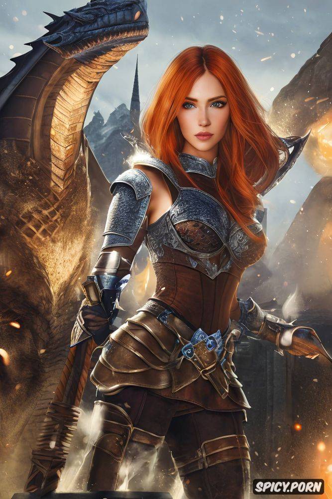 tight skimpy low cut leather armor, masterpiece, leliana, short red orange hair - #main
