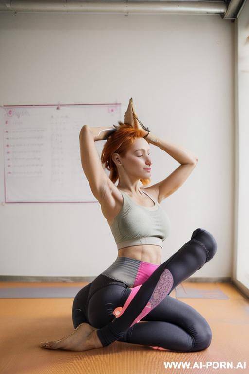 0 years old redhead white women, a teacher, naked in her classroom. have large breasts and red hair on her pussy. she sit on the table, spreading her legs - #main