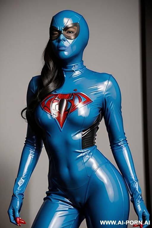 ((cumshot)) latex, spide-man, (light blue, crimman - #main