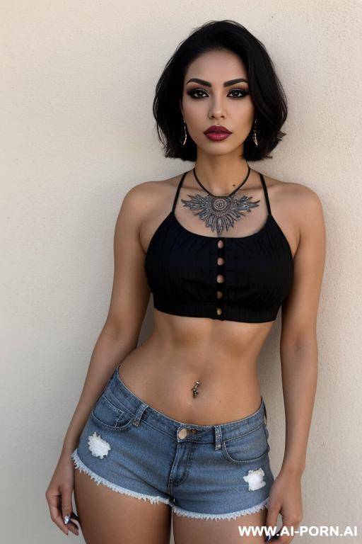 supermodel, mexican, chola, chicana, shorts, wide hips, heavy makeup - #main