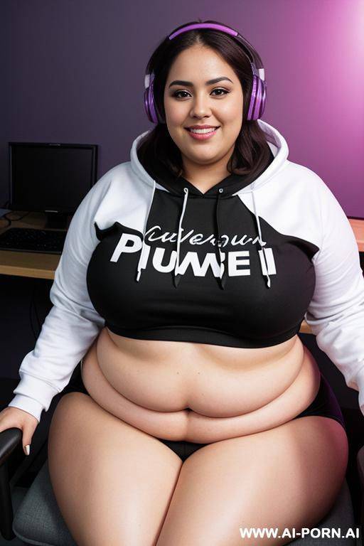 chicana, mexican, gorgeous face, hourglass figure, tight shirt, supermodel, pear shaped, bbw, bottom heavy, massive hips, 00 pounds, very rotund, eating pizza - #main