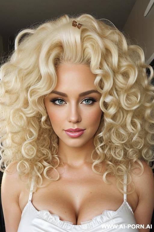 thick puffy full-bodie long curly blonde hair, giant curly coiffed platinum blonde hair, gorgeous blonde pin-up with huge sexy fluffy curls, giant classic blonde curls, big fluffy curly hair, big hair, big hair - #main