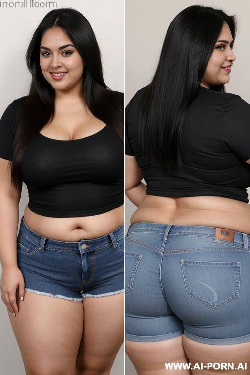 huge ass, mexican, huge belly, pear shaped figure, supermodel, long hair, chola style, blue jean shorts, rotund bbw, massive hips - #main