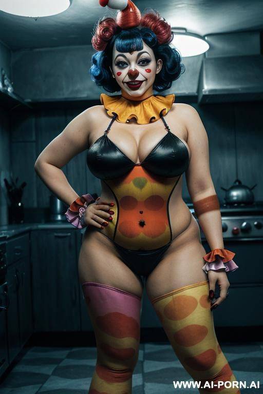 full body, standing, triangular hips, thick thighs, hands on hips - #main