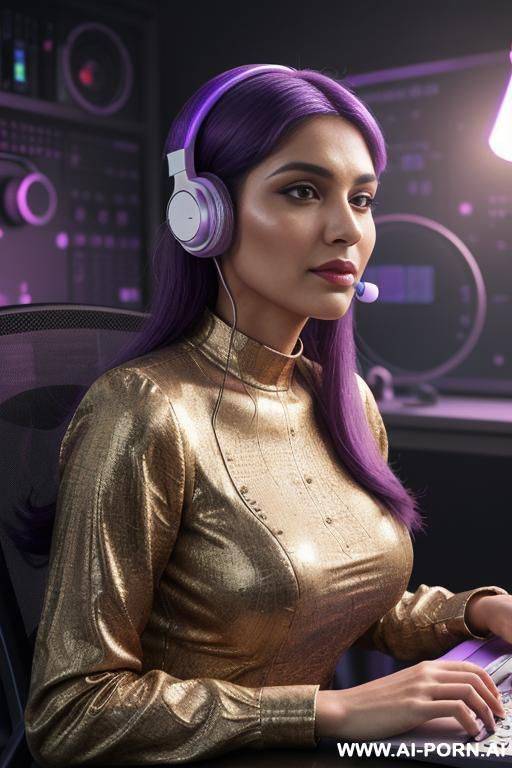 woman ethnicity indian sexy milf with thick face, (body type:1.2), (pose:1.2), (expression:1.2), with long dark hair, posing seductive, mostly breast visible, facing the camera directly in the center - #main