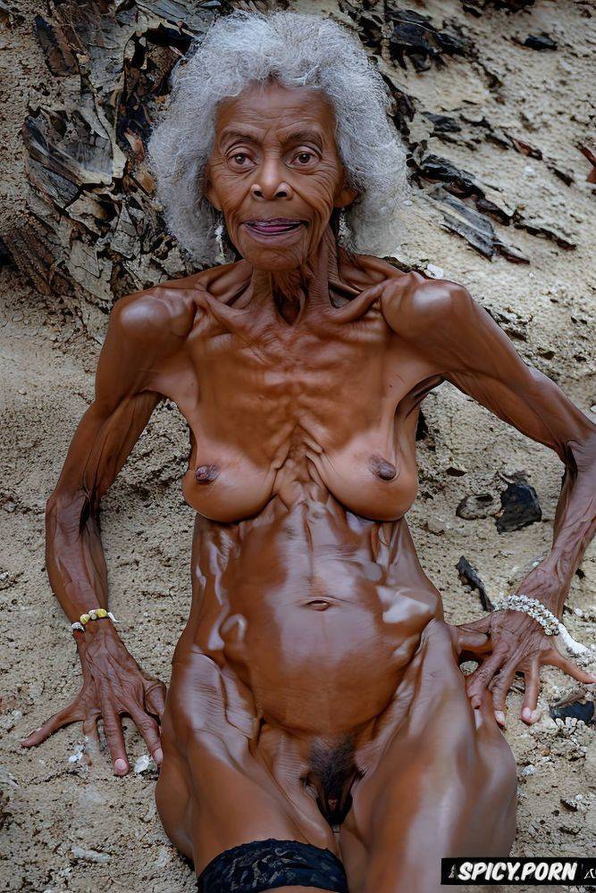 front teeth missing, realistic pussy, fit body, dark brown areolas - #main