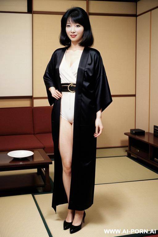 1980s style. 1980s. 1983. japanese woman. in kimono. h: short. cutie. - #main