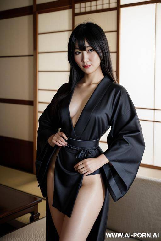 180s style. 180s. 183. japanese woman. in kimono. h: short. cutie. vintage. european living room. - #main