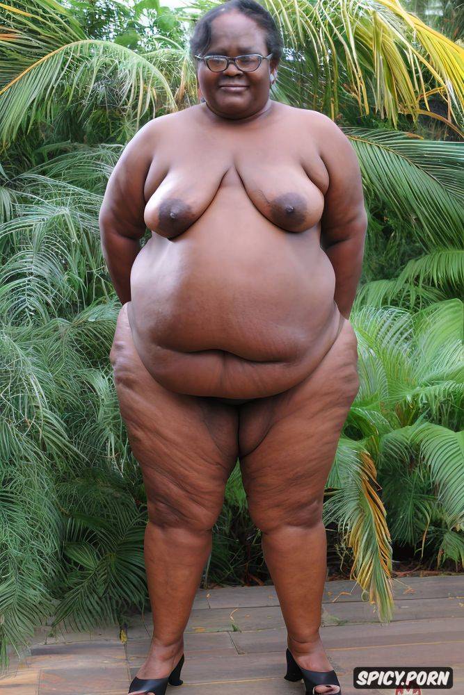 125 yo, granny, black, standing, heels, no clothes cellulite ssbbw obese body belly clear high heels african old in chair ssbbw hairy pussy lips open long gray hair and glasses sexy clear high heels - #main