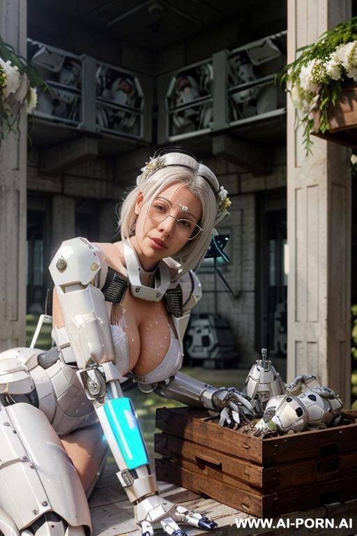 cyborg mechanical arm mechanical leg power messy long hair - #main