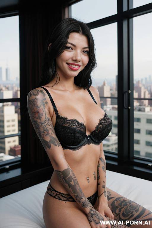 ((transparant bra)), ((masiela lusha)), , (pretty face), (detailed face), (soft slutty smile), (perfect), (natural lighting), ((highly detailed photo)), ((manhattan penthouse bedroom)) (big windows), ((busty)) - #main