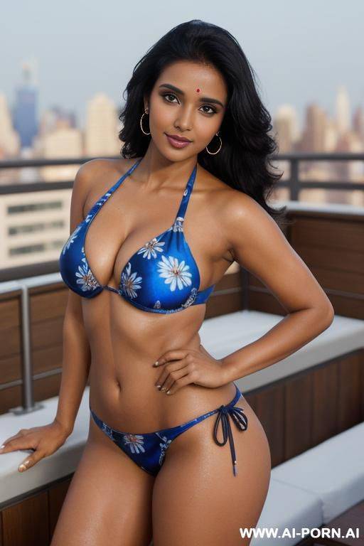 ((spandex shiny blue floral push up bikini )), (pretty face), (detailed face), (soft slutty smile), (perfect), (natural lighting), ((highly detailed photo)), ((tanned indian)), dark complexion | , ((asin)), ((busty)), ((manhattan penthouse rooftop pool)) - #main