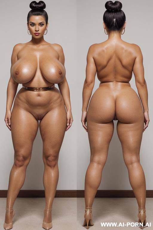 totally naked female is wearing long kneehighsocks that highlights pure naked female nudity, ultrarealistic oiled naked sexy nude body, naked pussy, sagging from naked extra-deep massive chest. fit - #main
