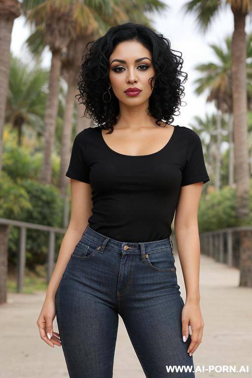 latina woman posing for picture. average body. natural boobs. short hair. wet curly hair. wet hair. curly hair. wet curls. black hair. chola. chola make up. seductive. chicana makeup. slight - #main