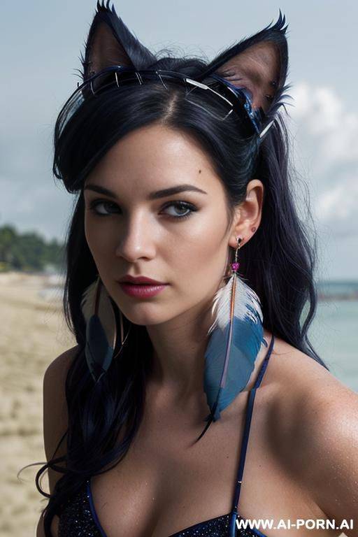 face, sexy, beautiful, ((bikini as seashell)), ((roses)), ((eyes shw)), ((angel wings)), ((real actress from science-fiction movies face)), ((slick navy blueberry burst hair)), ((glitter)), ((long bu - #main