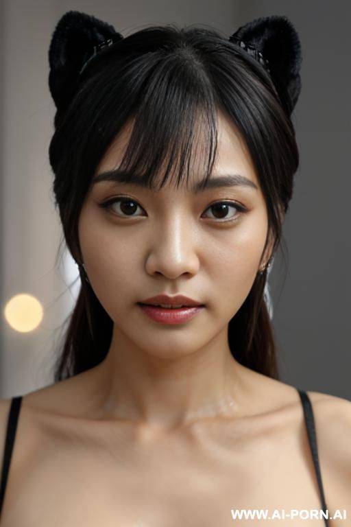 看起来非常非常像杨幂，中国女孩,五官面容完全复刻杨幂真人的容貌特征和经典表情神态，乌黑长发大波浪，中分无刘海，九头身的身头比例，身高1cm，体重kg，腿长0厘米，身材非常消瘦，腰部特别特别细，非常骨感，锁骨非常明显，四肢非常细，腿的长度很长很细，屁股很瘦很小，上身很短，肩膀和后背很瘦很薄，全裸 - #main