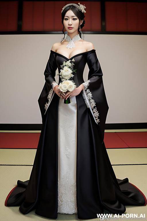 wedding, black wedding dress, japanese traditional clothes - #main