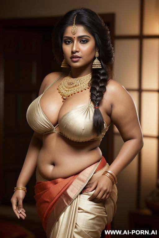 indian woman, dark skin, super skimpy, busty, sexy sari, village, big cleavage, fat, thick, - #main
