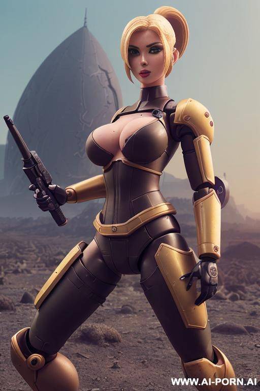 (((beautiful toy-robot-punk-babe in post apocalyptic wasteland))), (((“kotobukiya” gi-joe toy cartoonish doll style))), (((anime-cartoonish-face style))), (((large-doll-eyes_cartoonish-eye-contact))), - #main