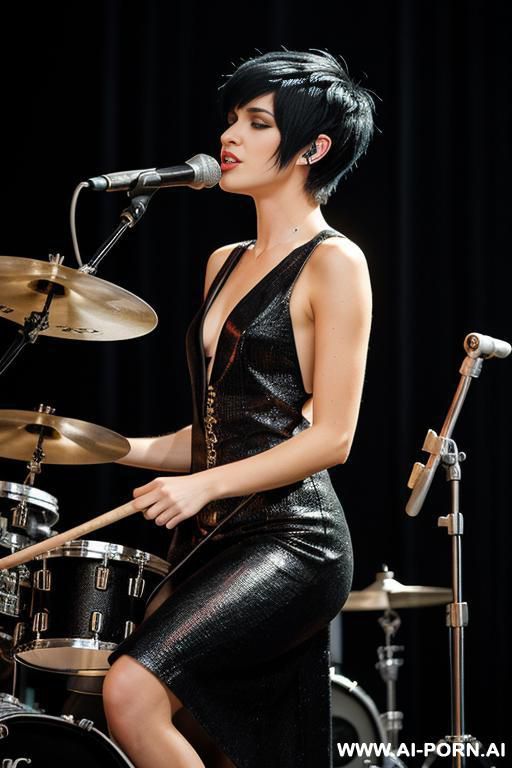 drummer chick on the drums. - #main